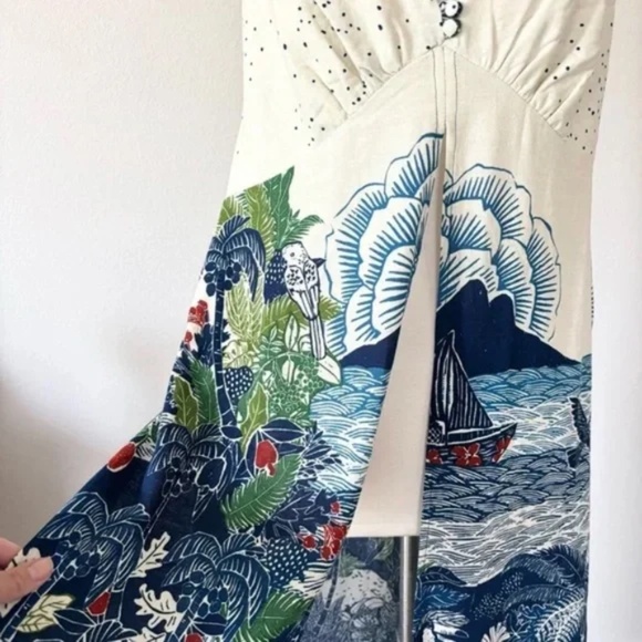 FARM Rio Blue and White Midi Dress - Picture 5 of 13